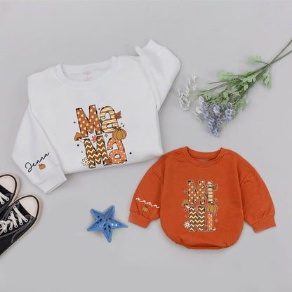 Matching Family Thanksgiving Sweatshirts: Mama and Mini Pumpkin Gift