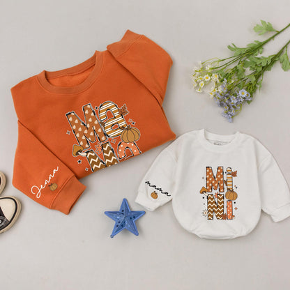 Matching Family Thanksgiving Sweatshirts: Mama and Mini Pumpkin Gift