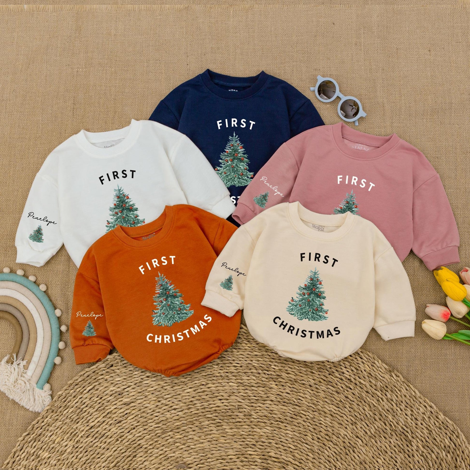 First Christmas Baby Romper | Holiday Bodysuit | Winter Outfit