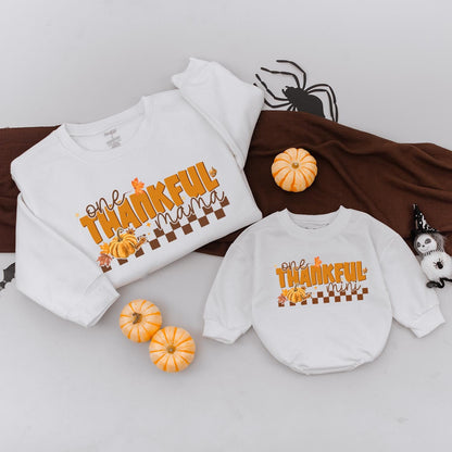 Thankful Mama Retro Sweatshirt, Mommy & Me Set, Pumpkin Season Gift