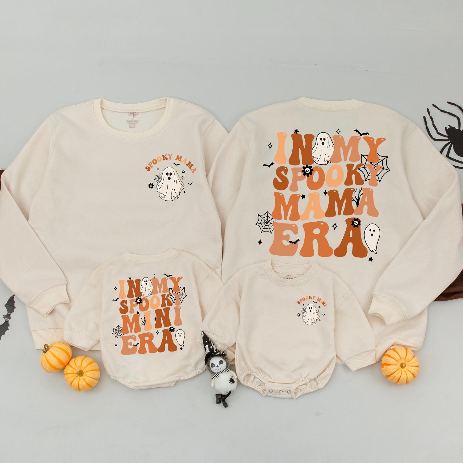 Spooky Family Outfits: Matching Sweaters & Halloween Costume Set