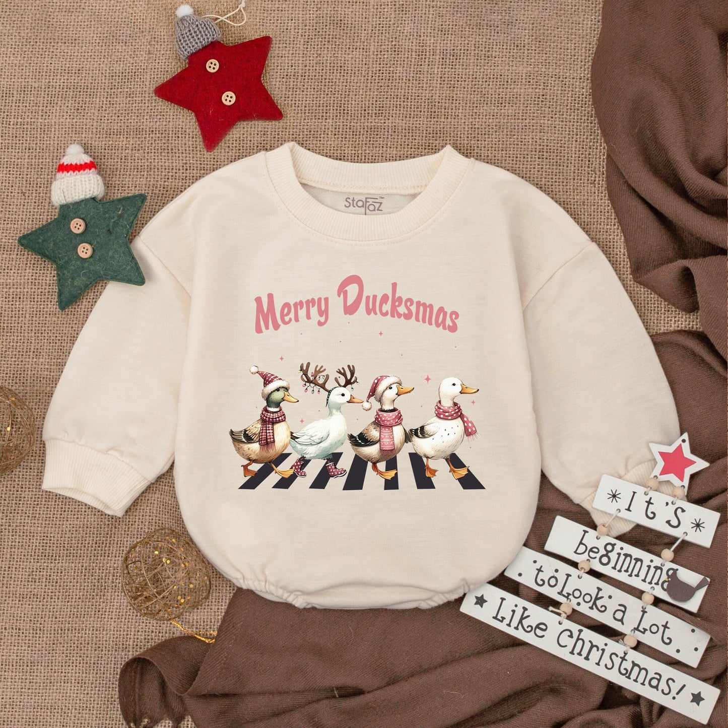 Holiday Baby Bubble Romper – Cute Farm Animal Christmas Outfit
