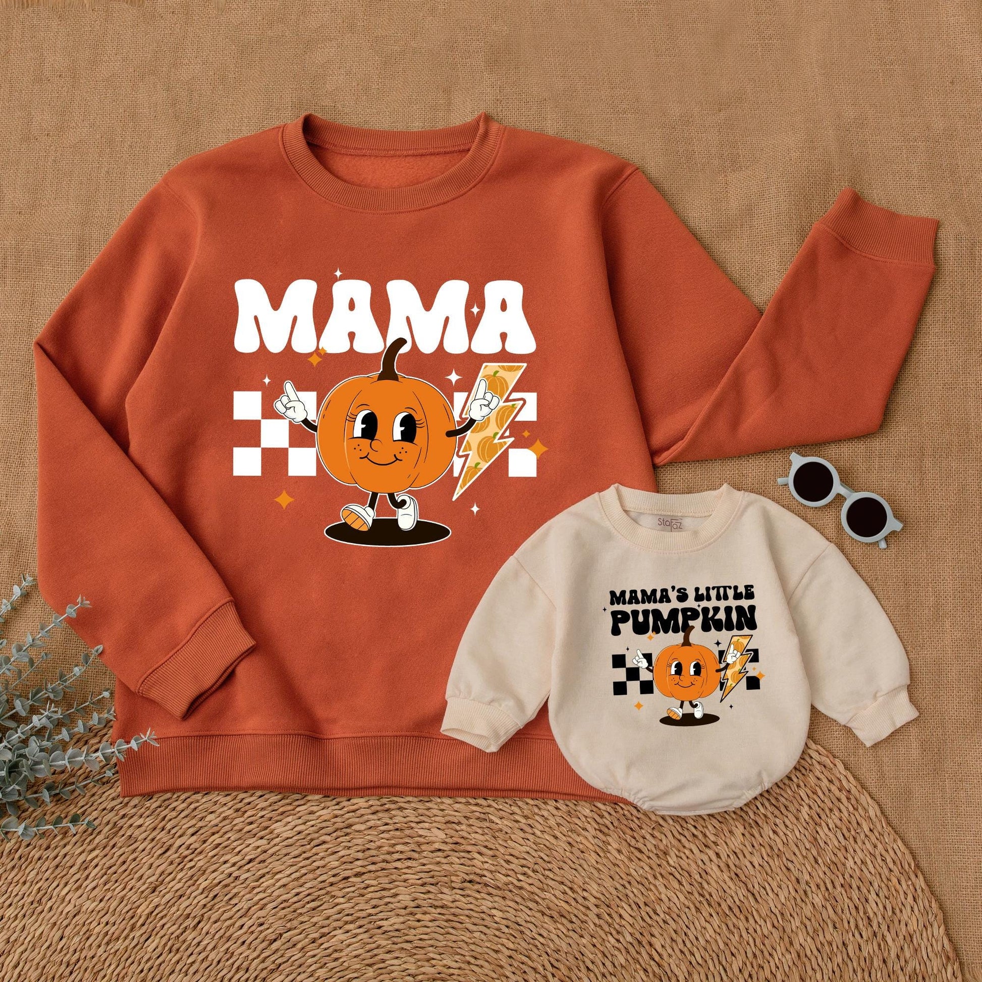 Pumpkin Patch Matching Outfits: Mommy & Me Fall Sweatshirts Set