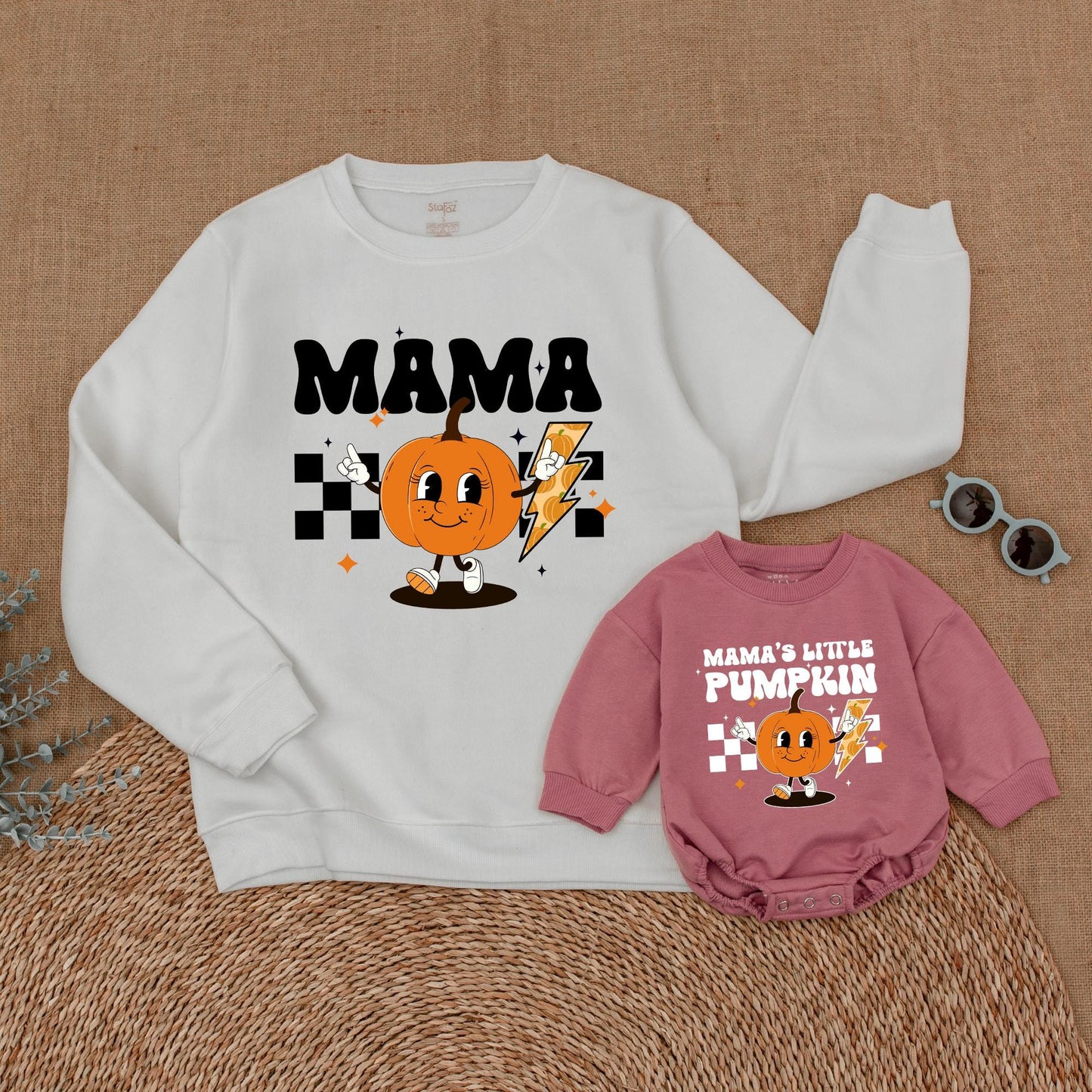 Pumpkin Patch Matching Outfits: Mommy & Me Fall Sweatshirts Set