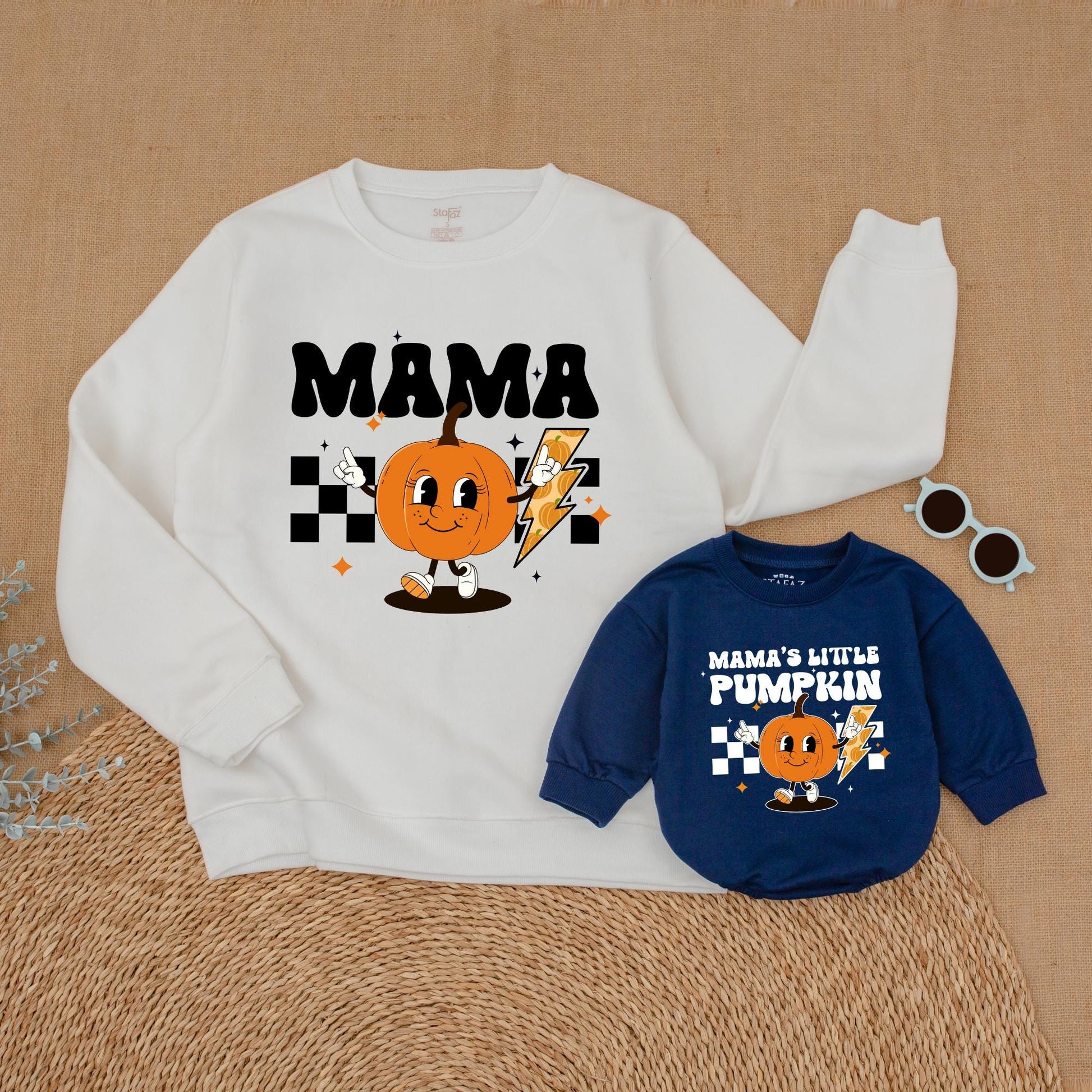 Pumpkin Patch Matching Outfits: Mommy & Me Fall Sweatshirts Set