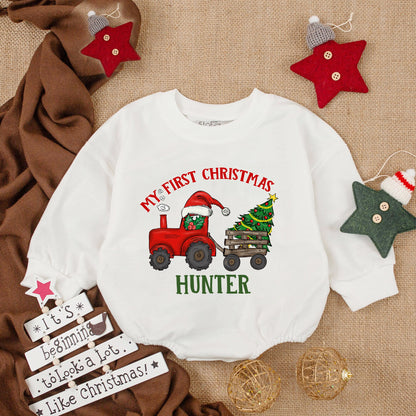 Farm Christmas Romper & Sweatshirt: Custom Baby & Toddler Gift