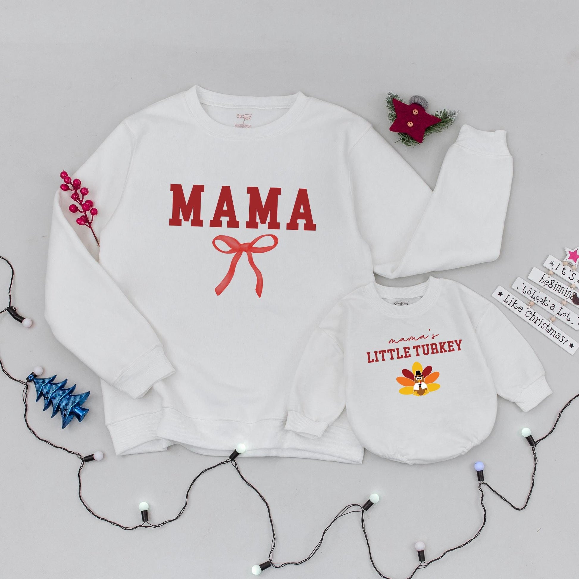 Thanksgiving Mommy & Me Retro Sweaters: Cute Fall Matching Outfits