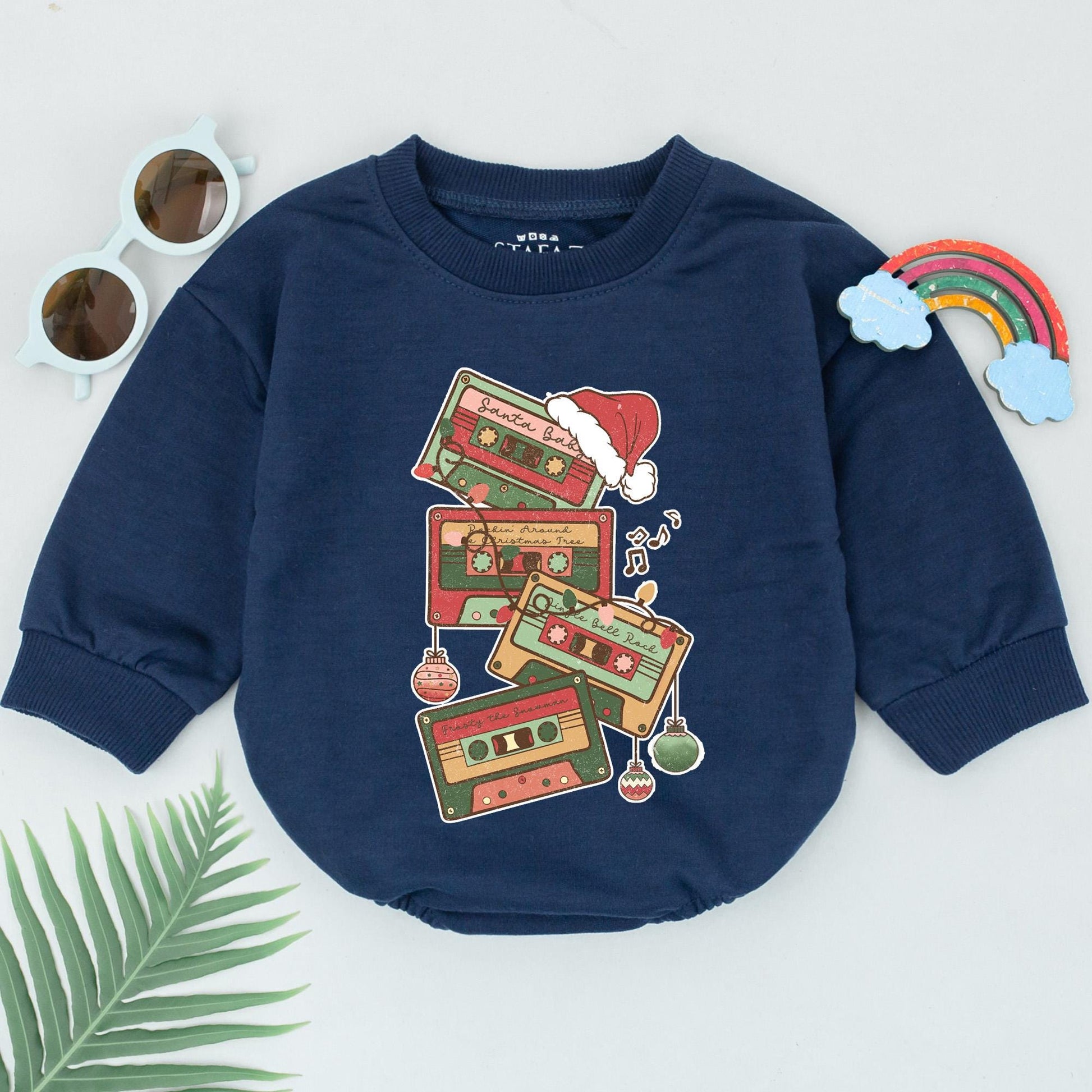 Retro Christmas Romper: Custom Baby's 1st Xmas Outfit & Shower Gift