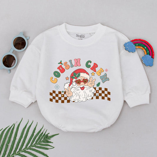 Retro Christmas Cousin Romper: Baby Shower & Matching Gifts