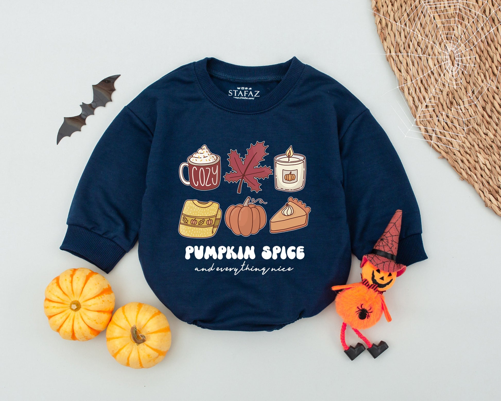 Autumn Pumpkin Spice Baby Romper: Cozy Thanksgiving Bodysuit  