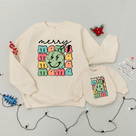 Matching Family Christmas Sweaters: Merry Mama & Mini Collection