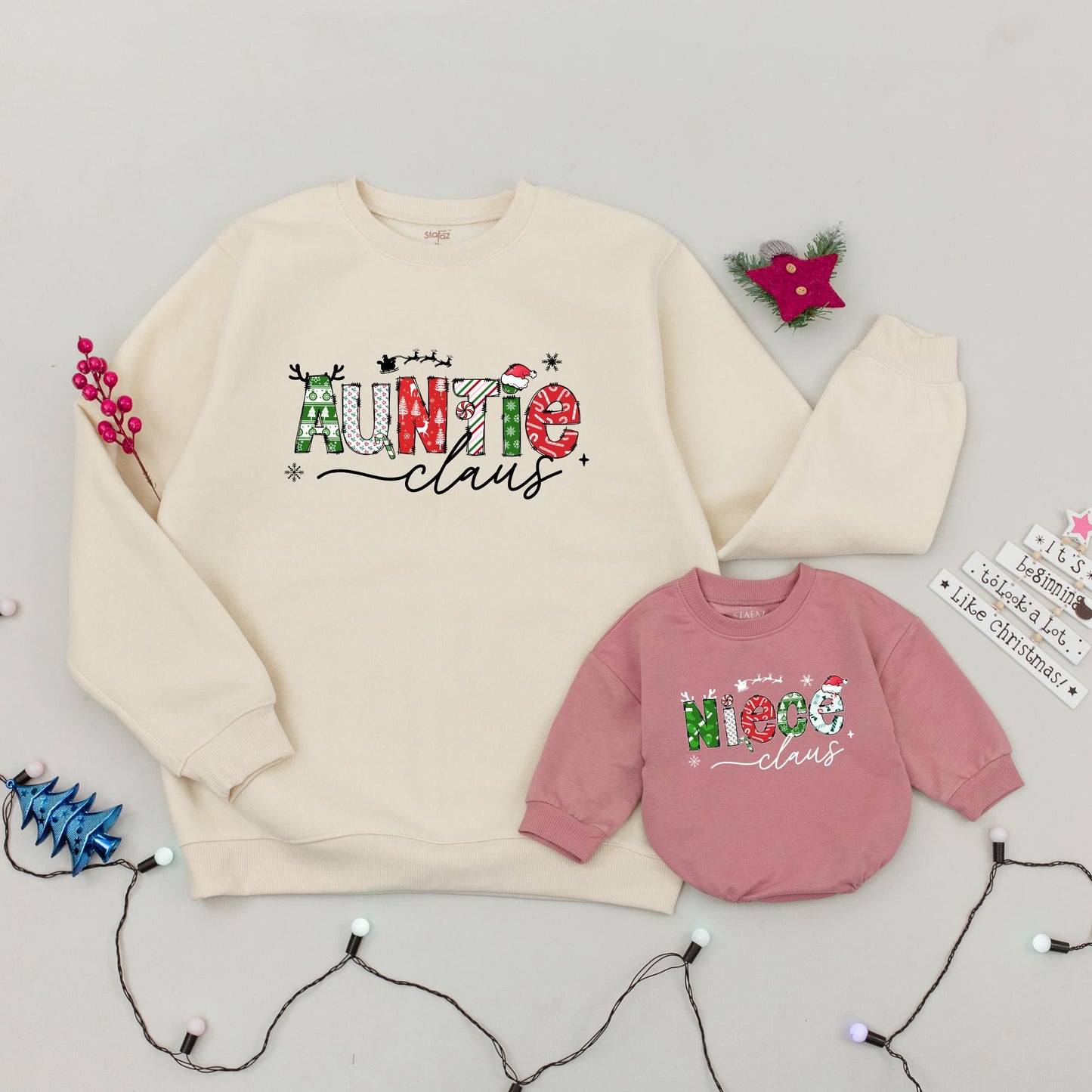 Auntie & Niece Christmas Sweaters: Trendy Family Matching Shirts