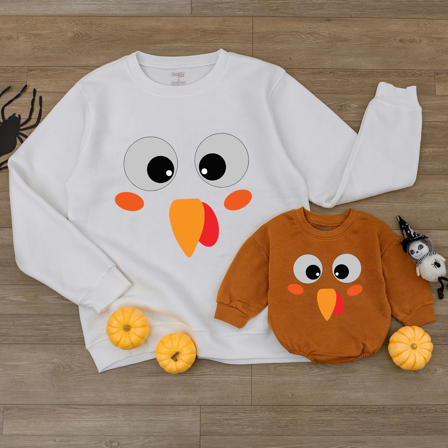 Turkey Baby Sweatshirt: Thanksgiving & Fall Baby Shower Gift  