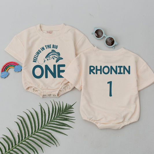 Fishing Birthday Romper & Tee: Rustic 1st Birthday Outfit Set