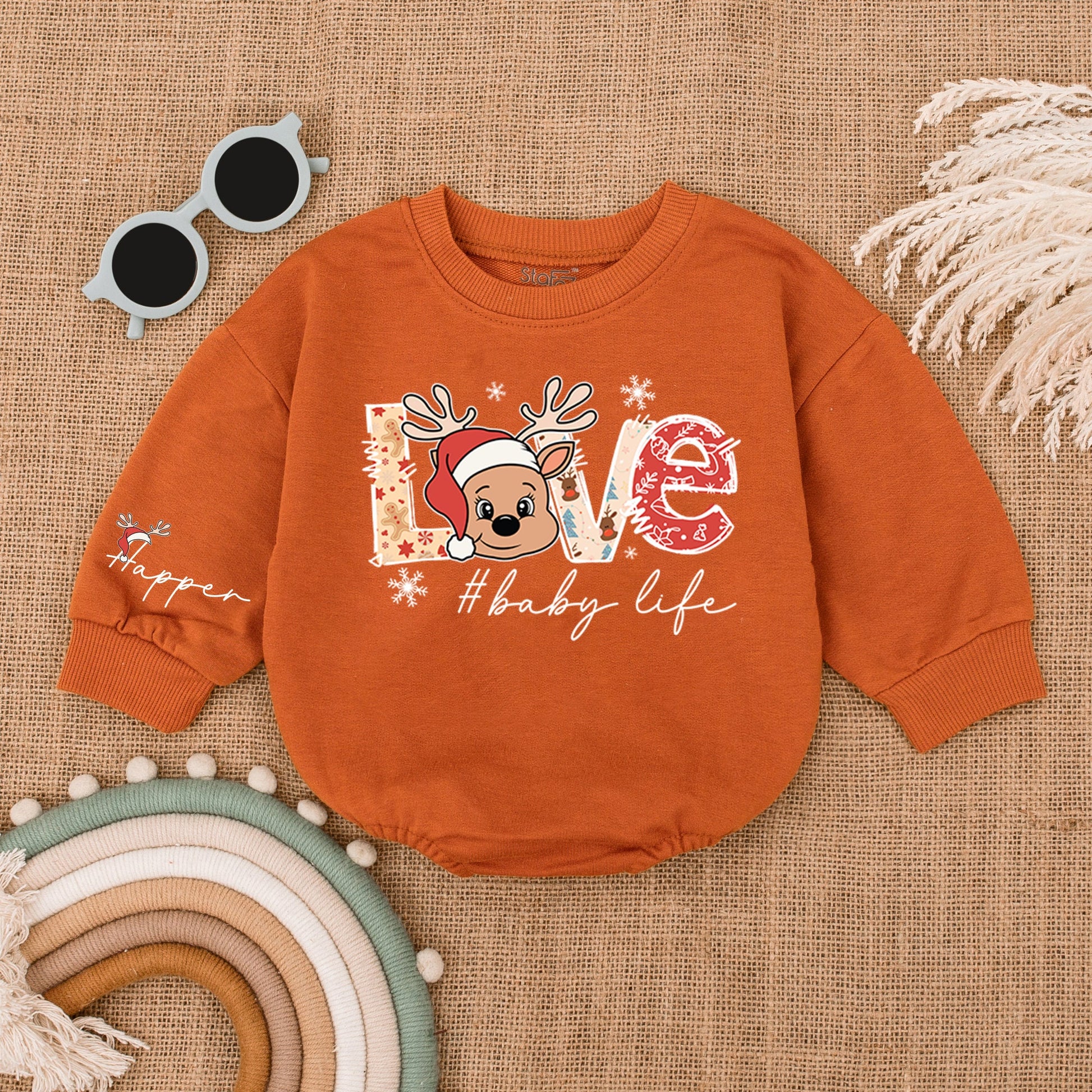 Personalized Christmas Baby Romper - Cozy Infant Holiday Outfit