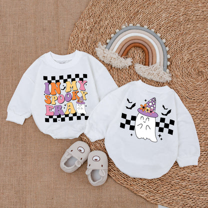 Retro Ghost Baby Romper: Cute First Halloween Outfit for Infants