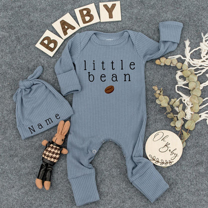 Personalized Little Bean Bodysuit - New Baby Clothes for Coffee Lovers & Newborn Gift, Coming Home Outfit, Gender Neutral Baby Boy or Girl