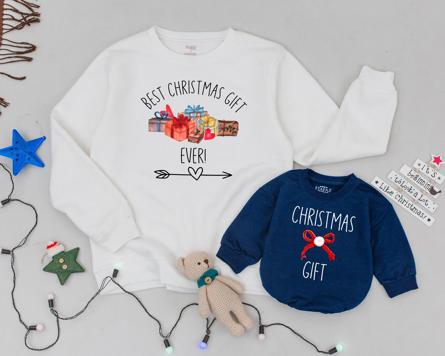 Matching Mama and Mini Christmas Sweaters - Vintage Holiday Outfits