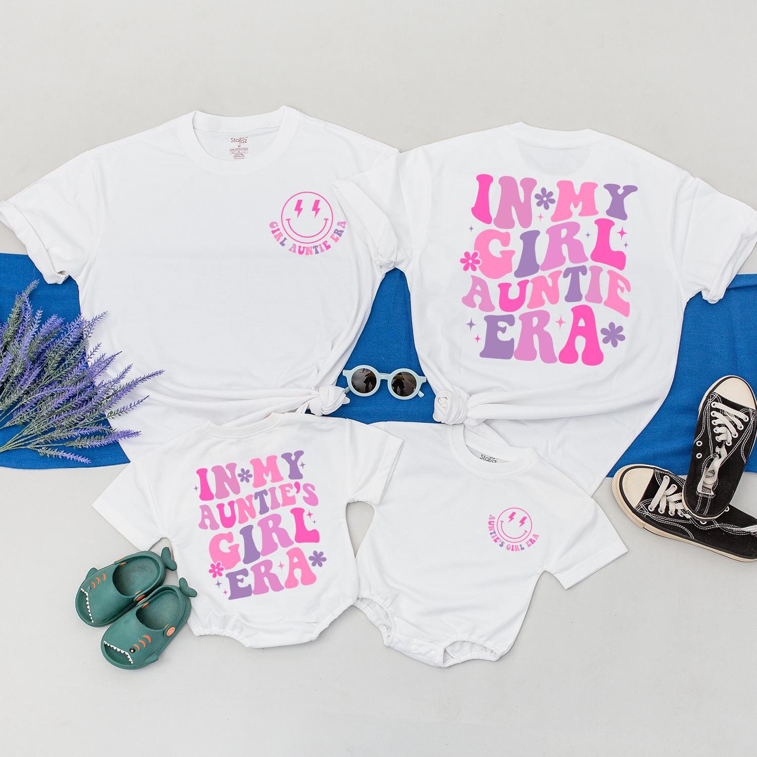 Auntie Era Shirt Set: Gifts for Aunt, Nephew, Niece, Custom Tees