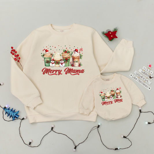 Festive Family Set: Custom Xmas Tees & Sweaters for Mom & Mini