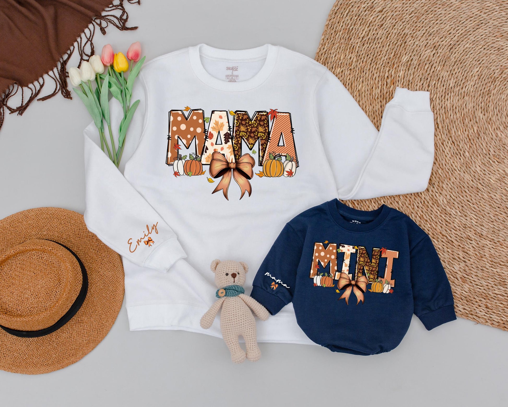 Retro Halloween Mama & Mini Sweaters: Matching Fall Family Outfits