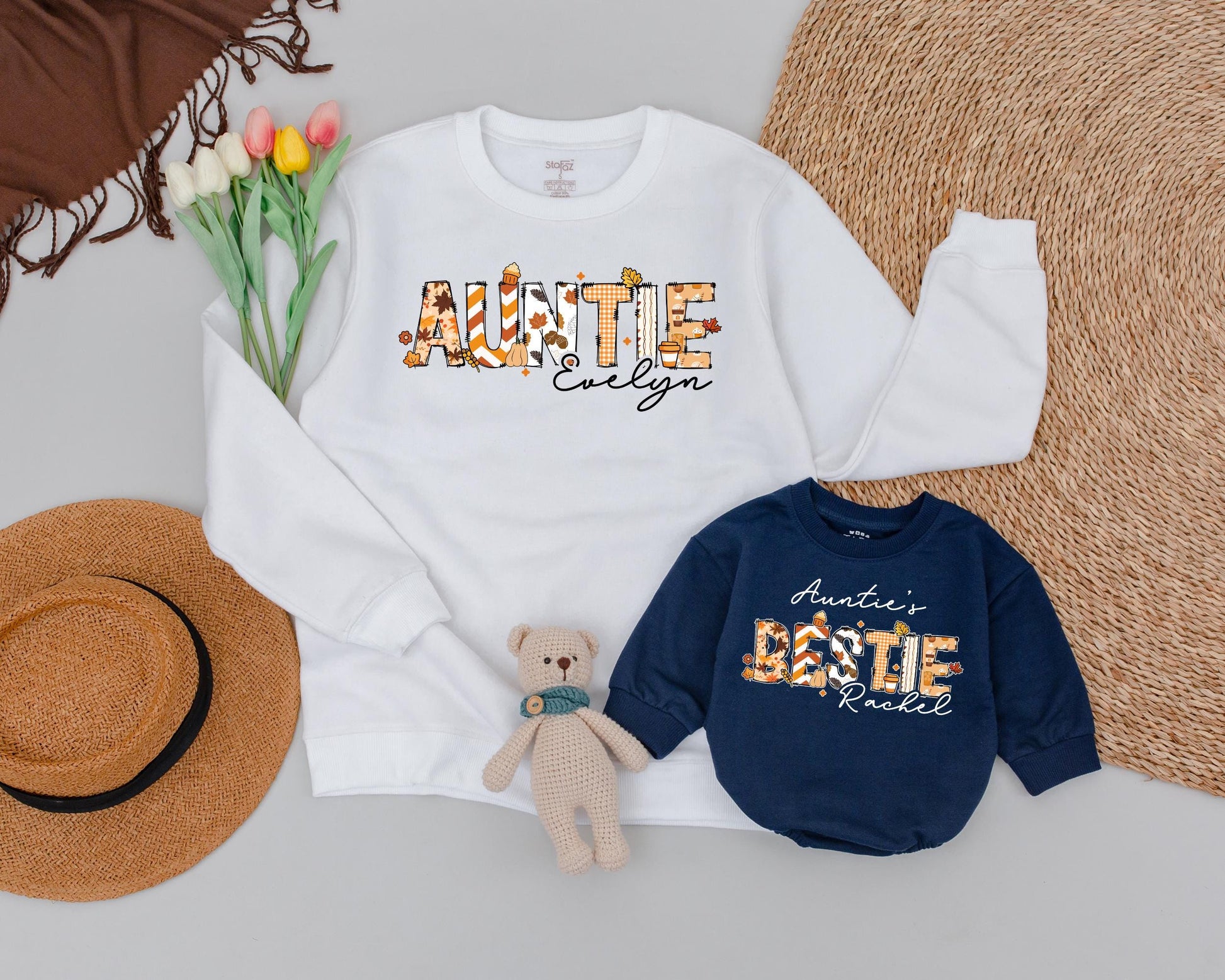 Auntie & Niece Matching Fall Sweatshirts: Cozy Pumpkin Season Outfit  