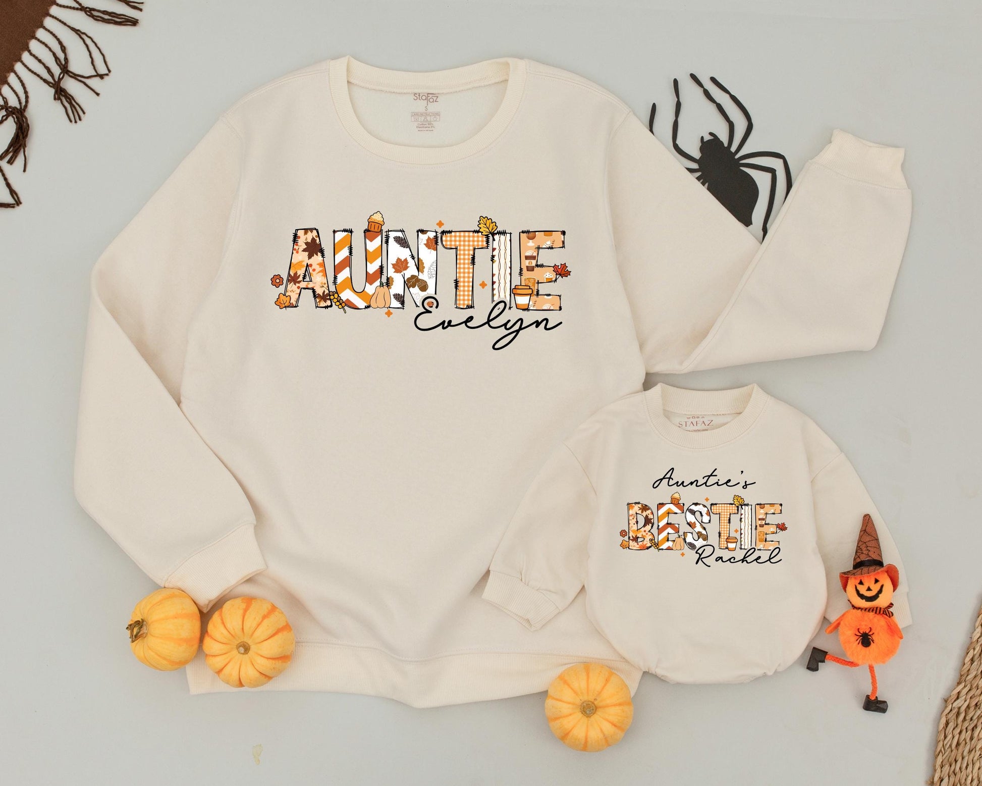 Auntie & Niece Matching Fall Sweatshirts: Cozy Pumpkin Season Outfit  