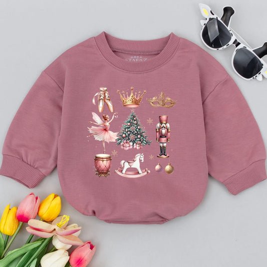 Christmas Coquette Baby Romper: Holiday Outfit for Baby's 1st Xmas