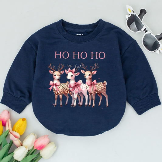 Reindeer Baby Bubble Romper - First Christmas, Shower Gift Outfit