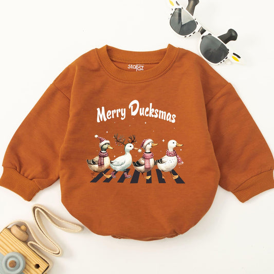 Christmas Duck Bubble Romper – Baby's First Holiday Outfit Gift