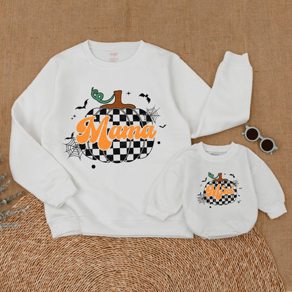 Matching Pumpkin Outfits: Thanksgiving Baby Romper & Mommy Sweaters