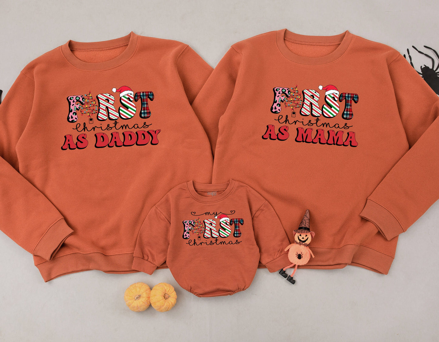 Matching Family Christmas Sweatshirt Set – 2024 Baby Announcement