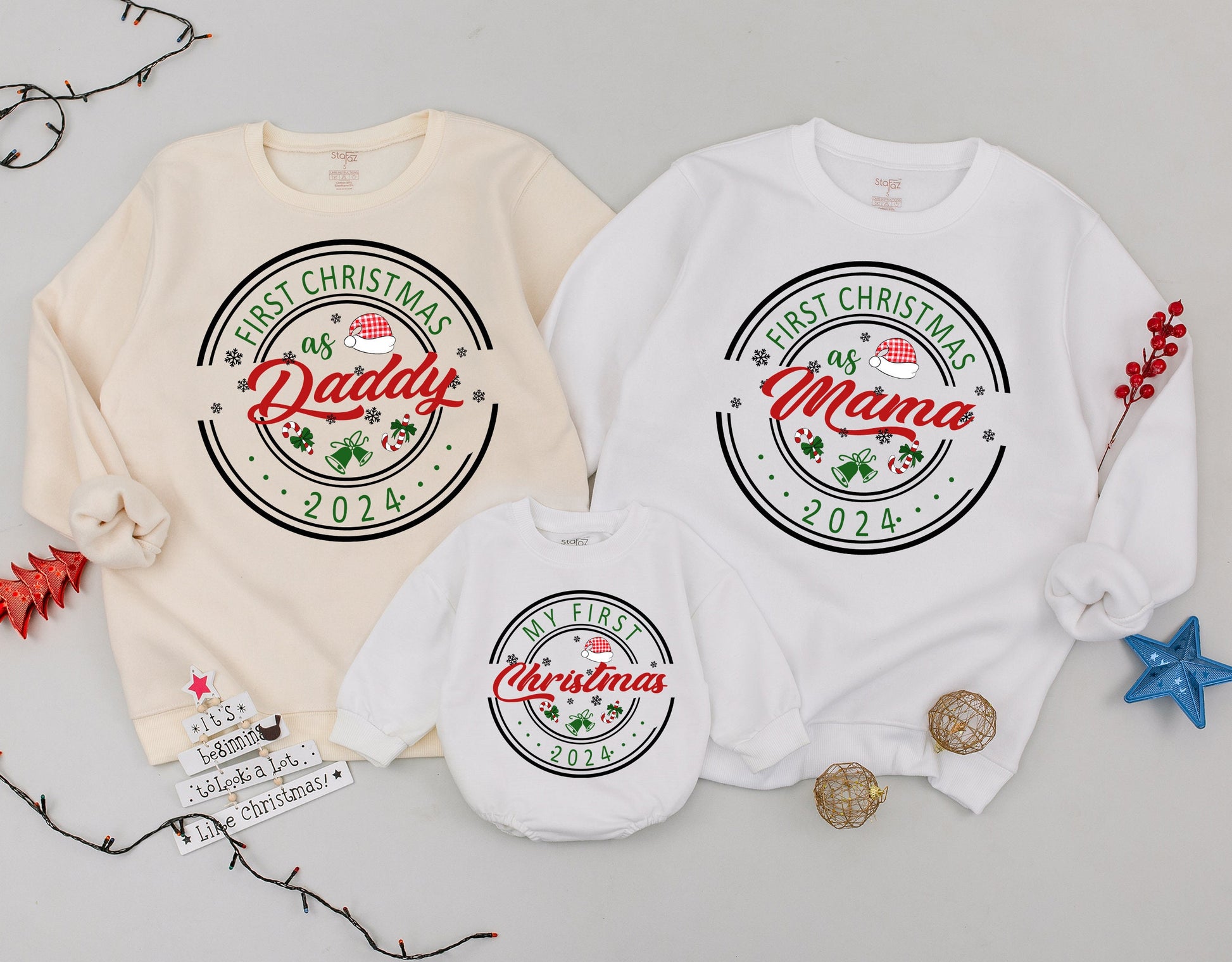 Matching Family Christmas Sweatshirt - First Holiday as Parents