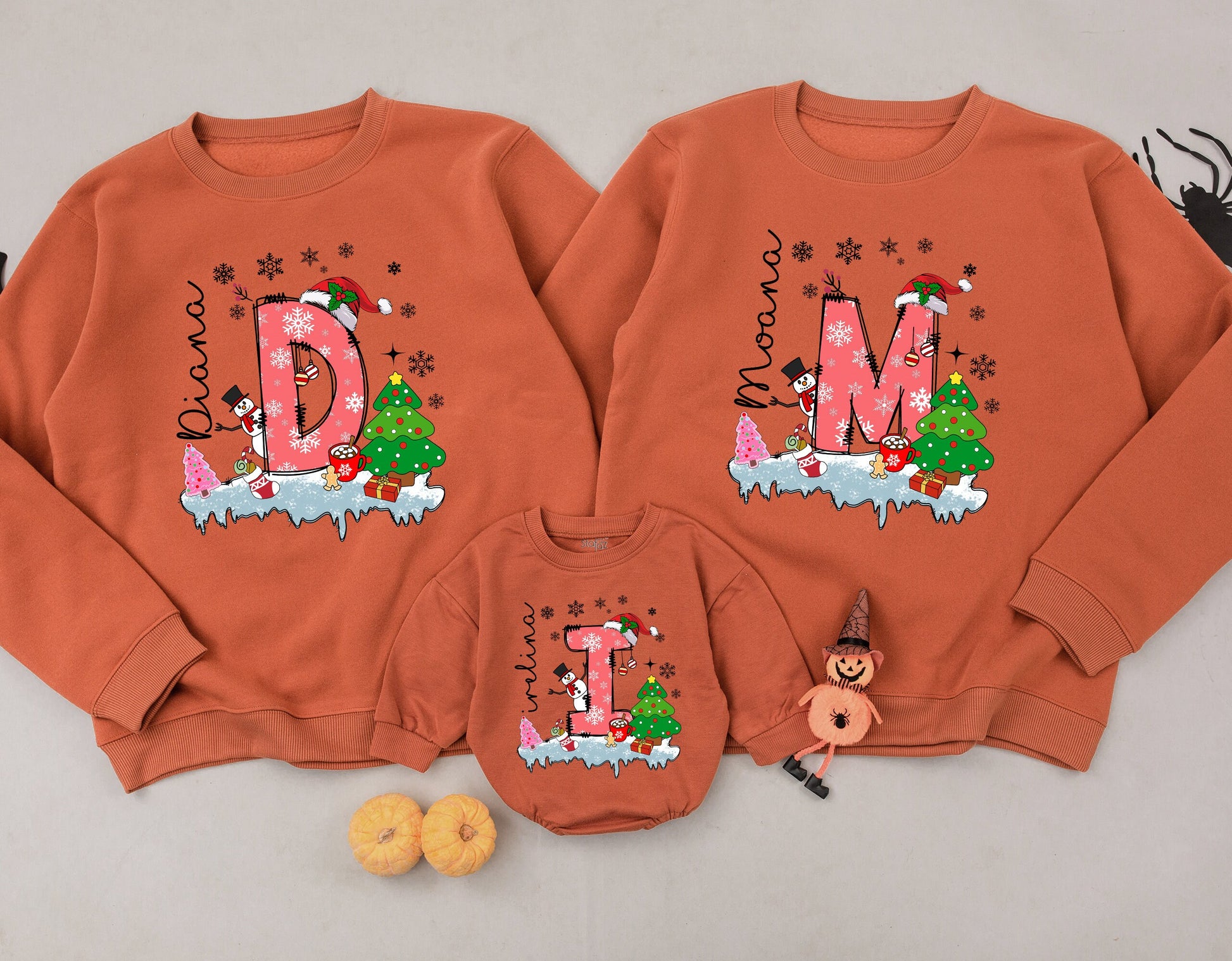 Personalized Family Christmas Sweatshirt, Custom Name Holiday Tee