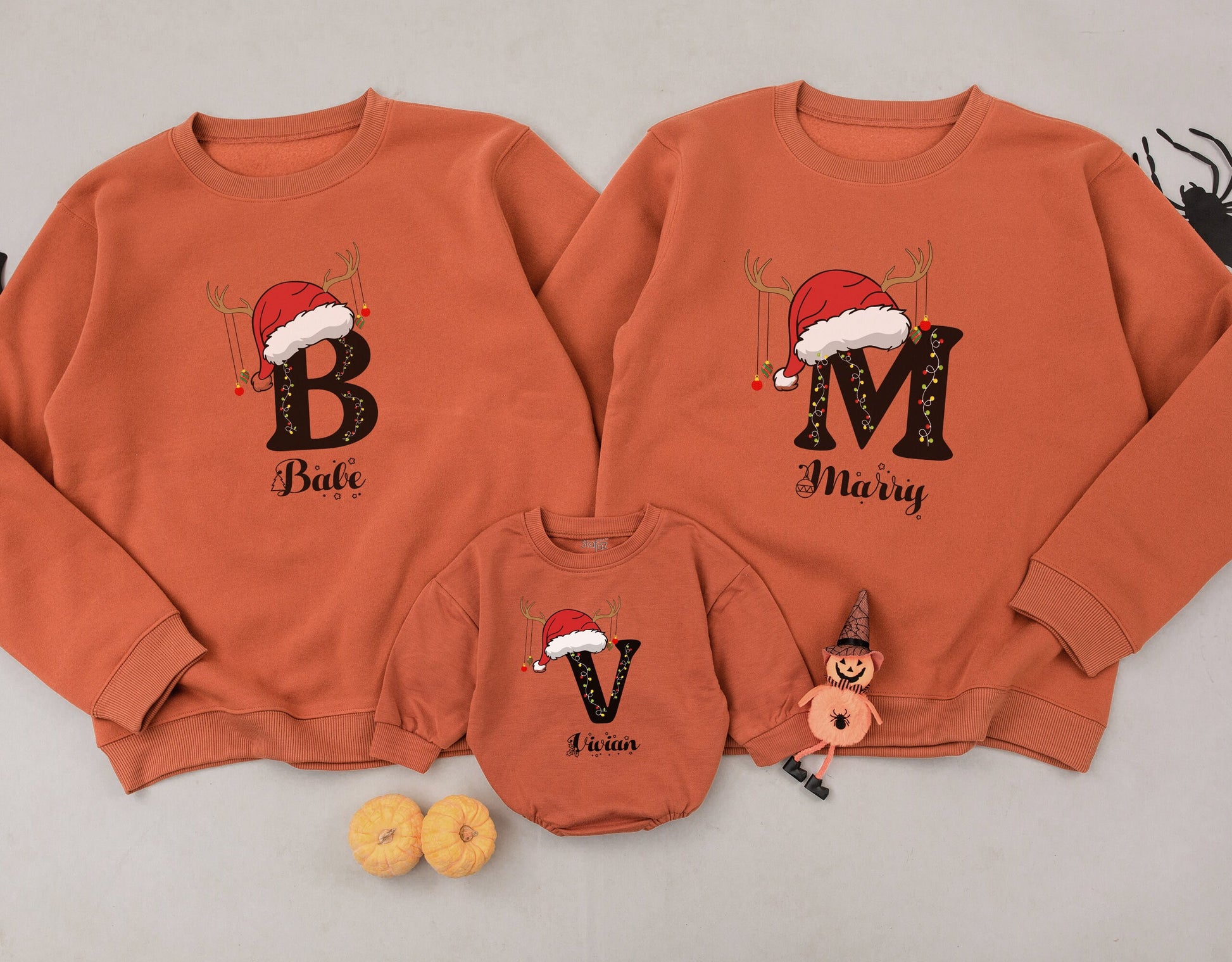 Custom Family Christmas Sweatshirt with Names, Holiday Matching Tees