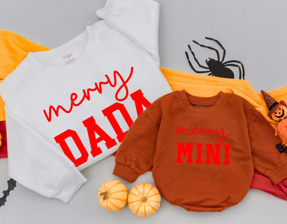 Matching Family Christmas Sweatshirts: Merry Mama & Mini Festive Set