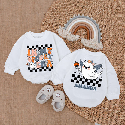 Retro Ghost Halloween Baby Romper - Cute First Halloween Outfit  