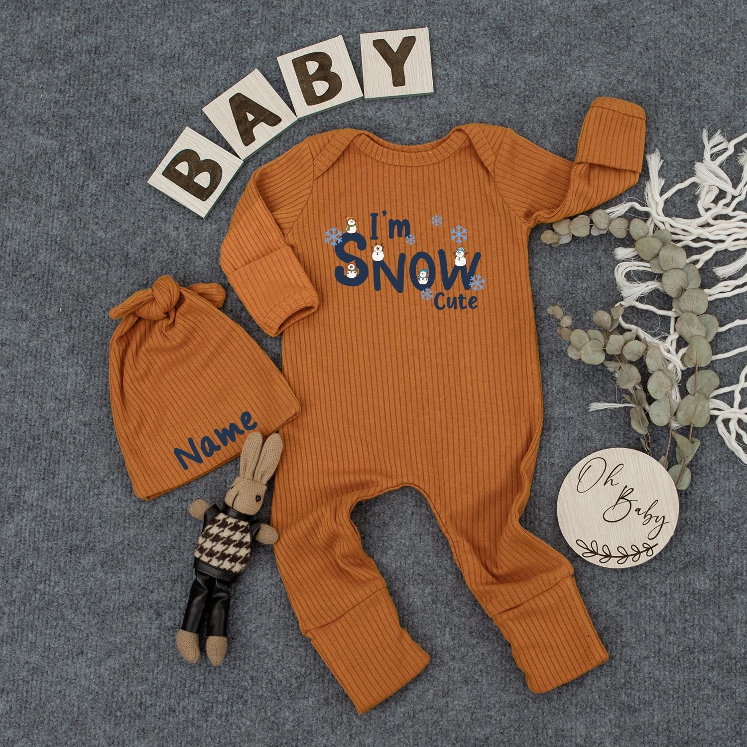 I'm SNOW Cute Baby Long Sleeve Bodysuit Whimsical Snowman Snowflake Winter Outfit Newborn Gift Baby Shower Christmas
