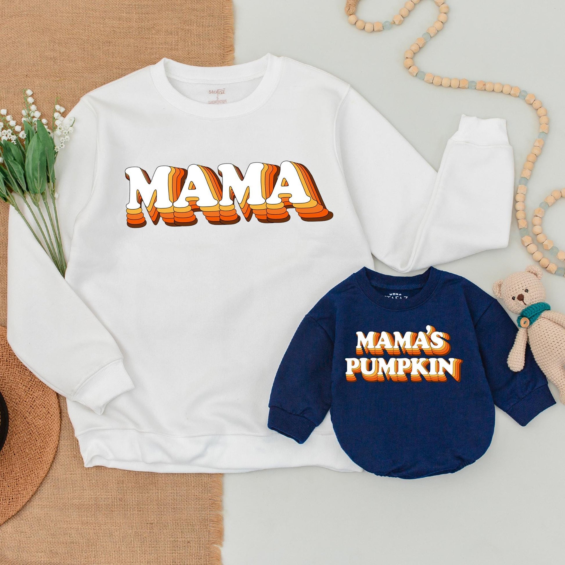 Pumpkin Season Matching Outfits: Mama & Me Fall Sweatshirts