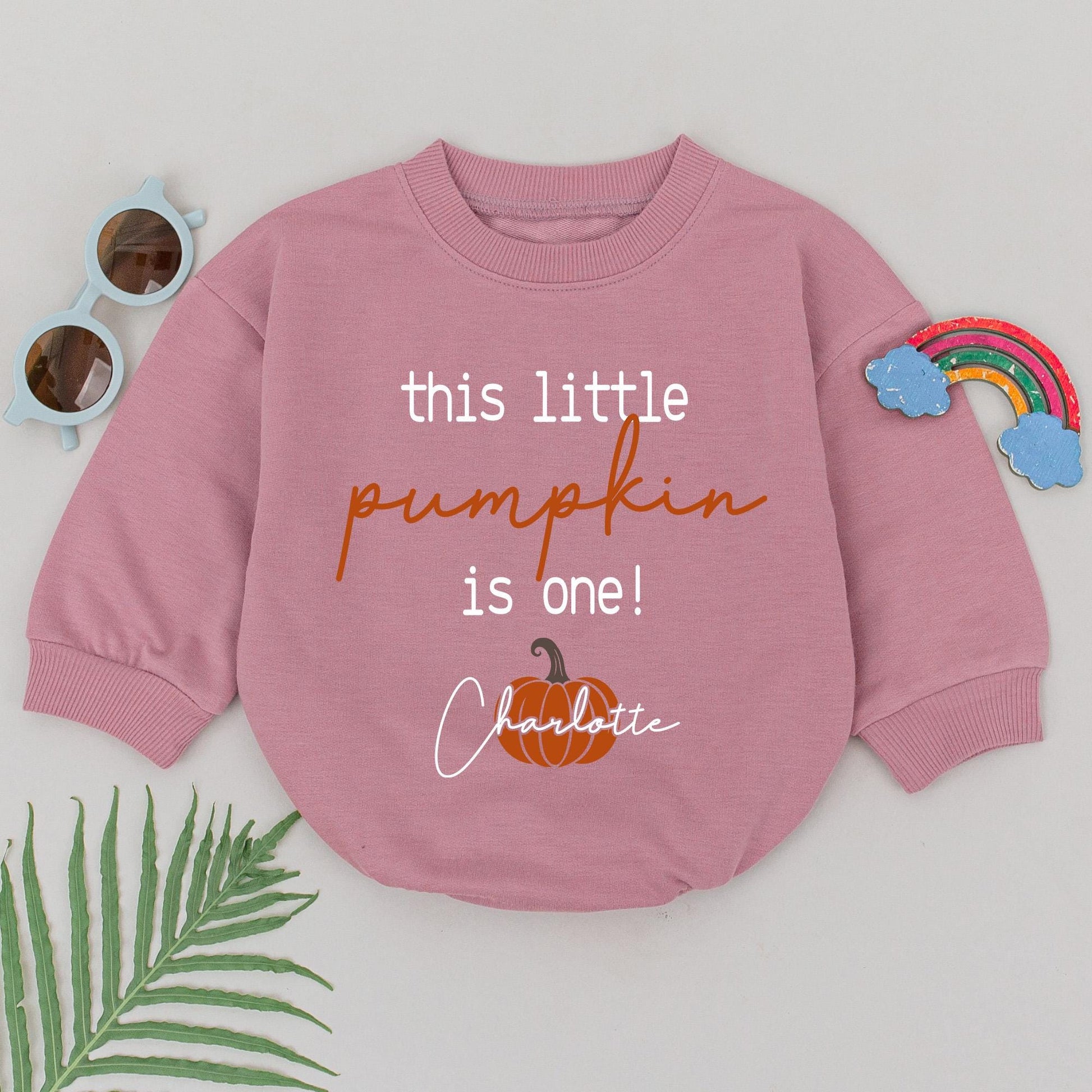 Retro Pumpkin First Birthday Romper, Newborn Fall Baby Gift