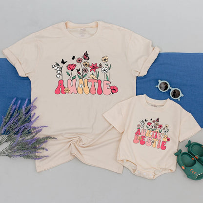 Auntie & Mini Matching Wildflower Shirts - Custom Family Gift Set