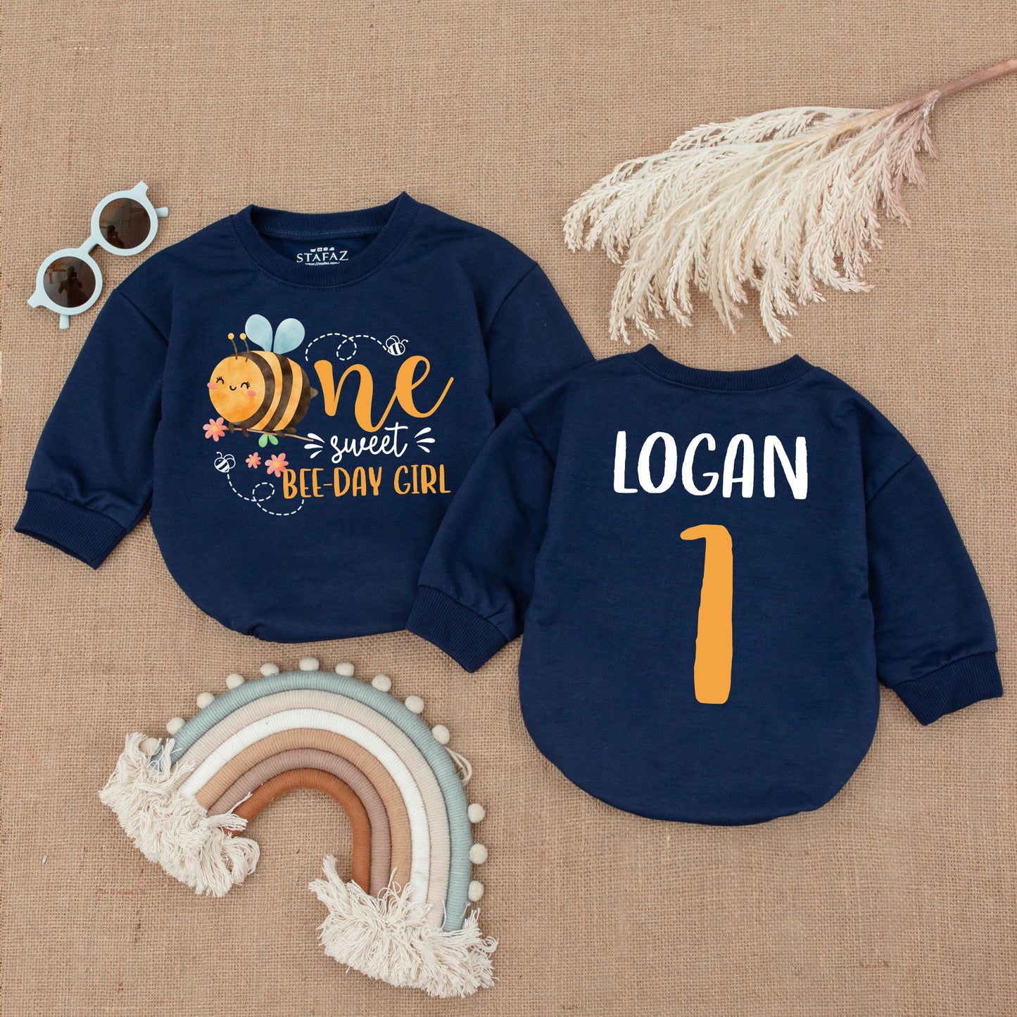 Custom One Sweet Bee-day Girl Baby Romper, 1st Birthday Outfit, Honey Bee Baby Girl Clothes, First Bee Day Bodysuit, Cute Baby Gift