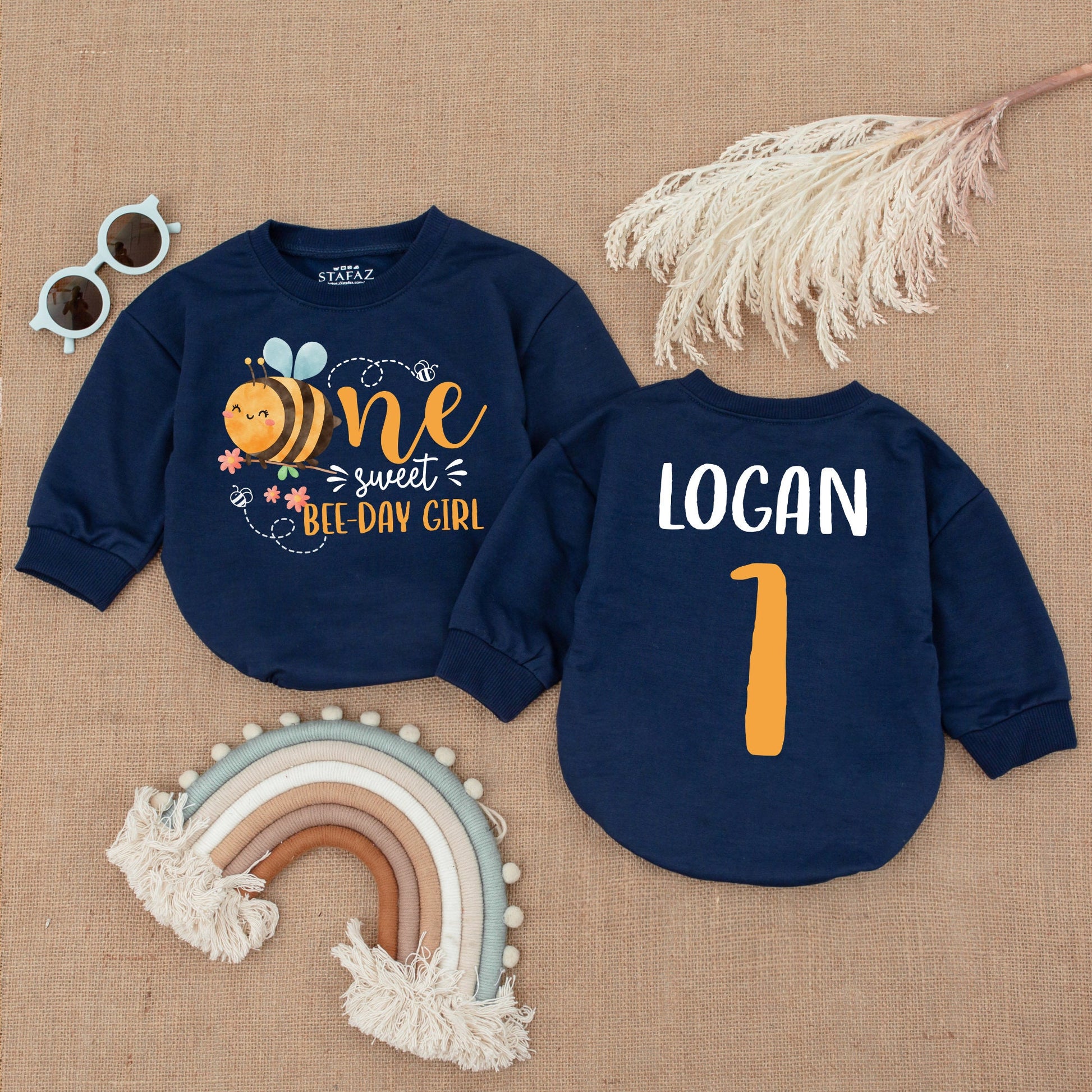 Custom One Sweet Bee-day Girl Baby Romper, 1st Birthday Outfit, Honey Bee Baby Girl Clothes, First Bee Day Bodysuit, Cute Baby Gift