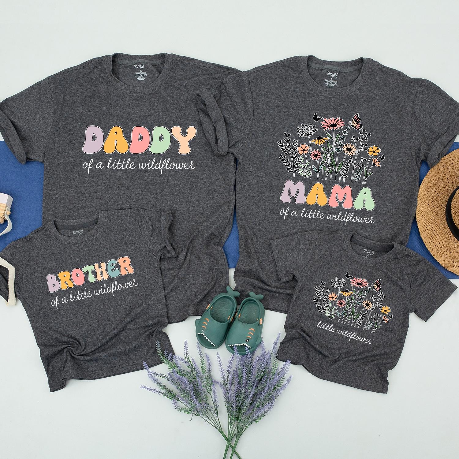 Wild One Family Tees, Boho Birthday Outfit, Matching Wildflower Shirts