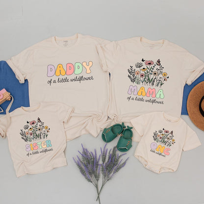 Wild One Family Tees, Boho Birthday Outfit, Matching Wildflower Shirts