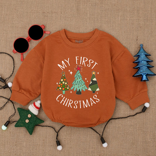 Santa's Western Christmas Romper: Cozy Baby Bodysuit Gift