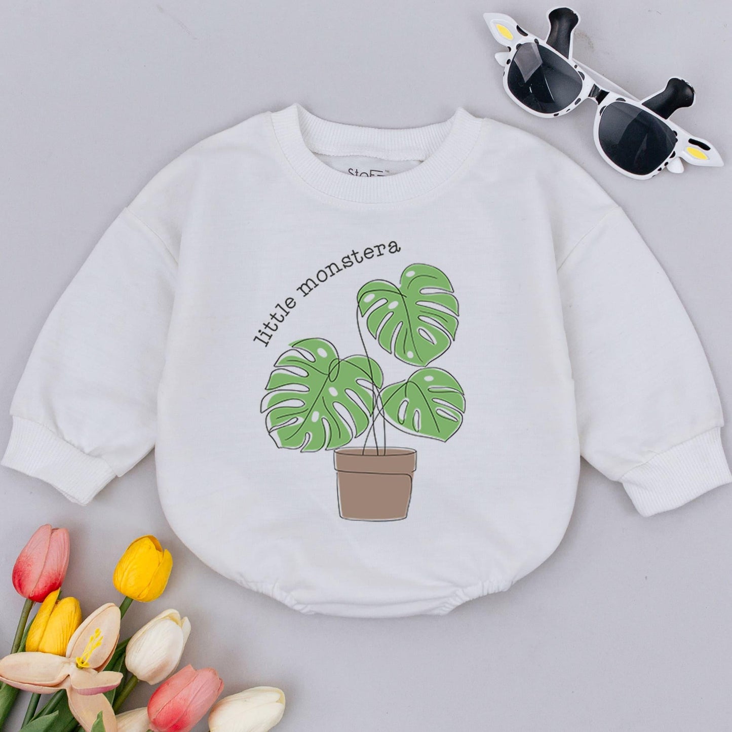 Monstera Baby Romper - Gender Neutral Funny Plant Bodysuit Gift