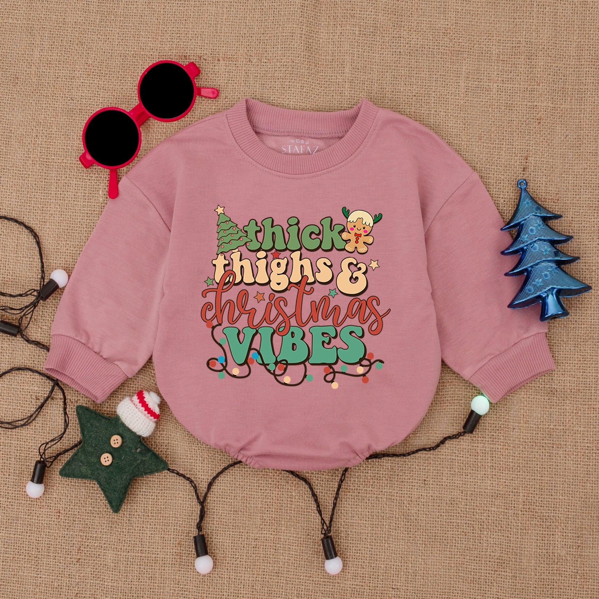 Cozy Christmas Vibes Baby Romper: First Christmas Girl Outfit Gift