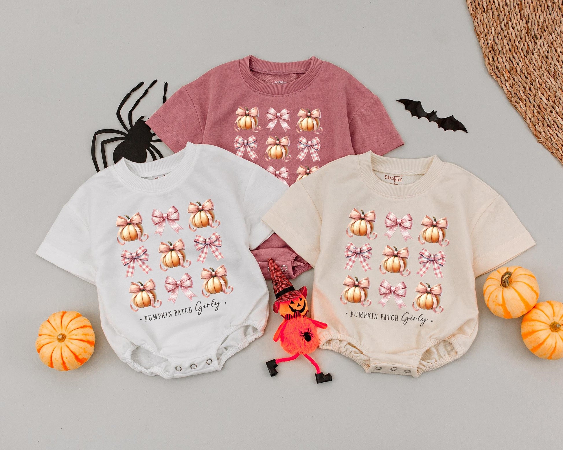 Retro Baby Girl Bubble Romper - Fall Thanksgiving Outfit Gift