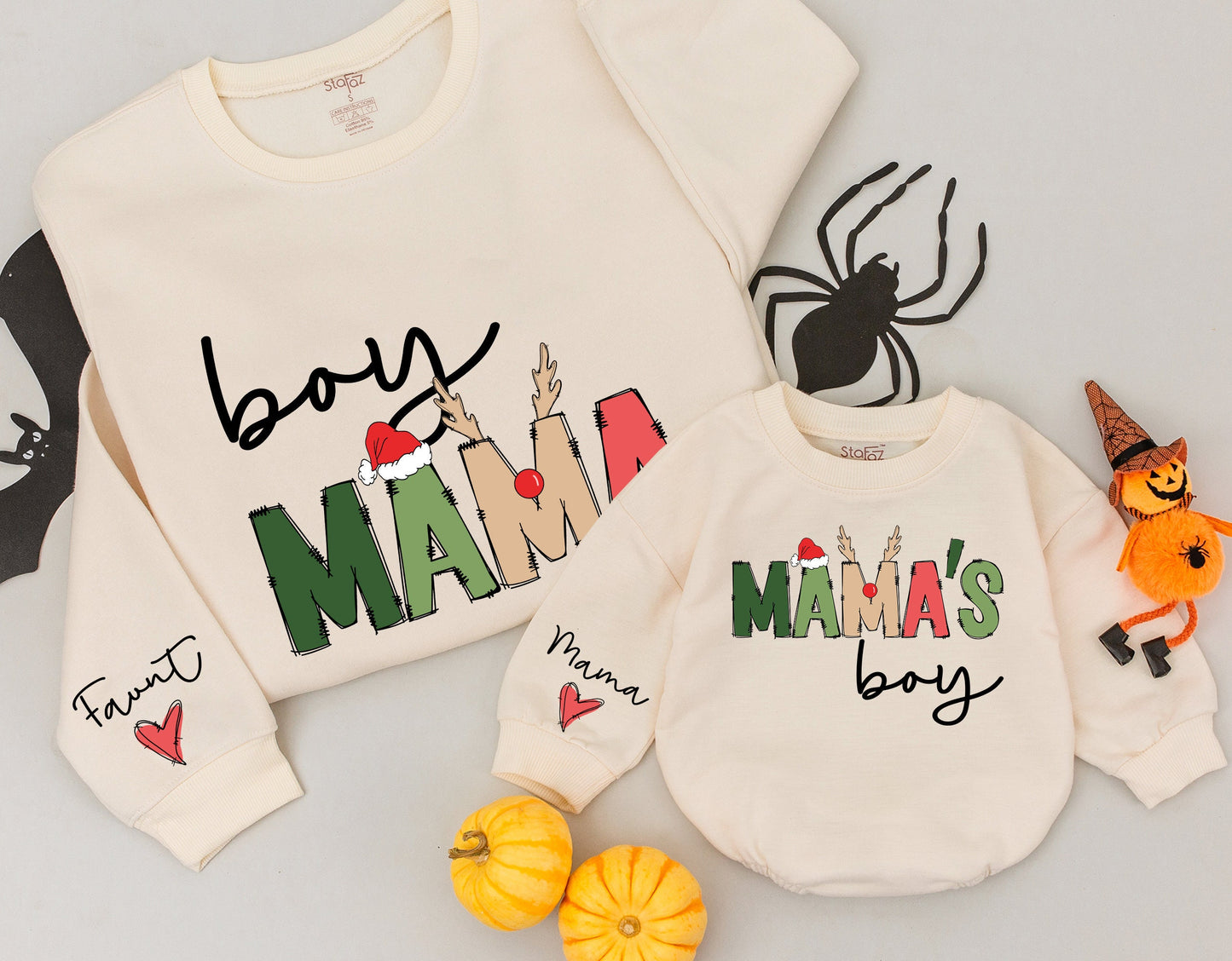 Personalized Mama & Boy Matching Sweatshirt Set - Perfect Gift